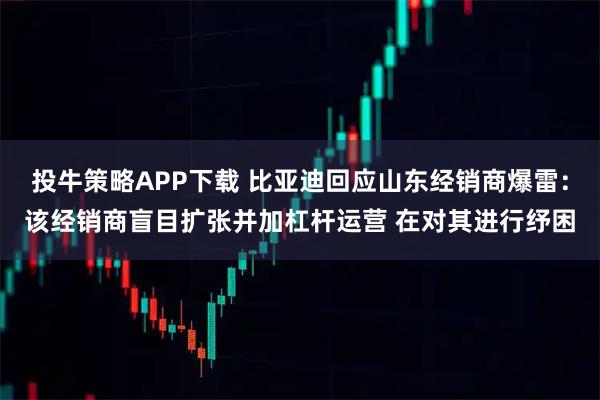 投牛策略APP下载 比亚迪回应山东经销商爆雷：该经销商盲目扩张并加杠杆运营 在对其进行纾困